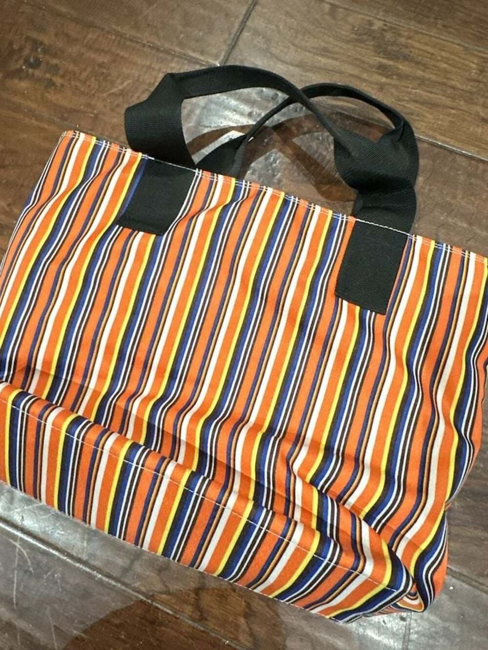 Roberta Freymann New York Multicolored Striped Canvas Tote Bag - Picture 3 of 8